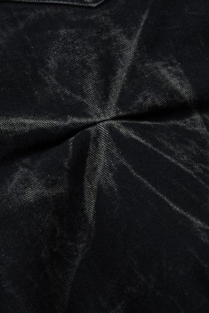 Concert Outfit Heavy Washed Distressed Pleated Baggy Jeans