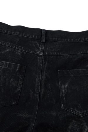 Concert Outfit Heavy Washed Distressed Pleated Baggy Jeans