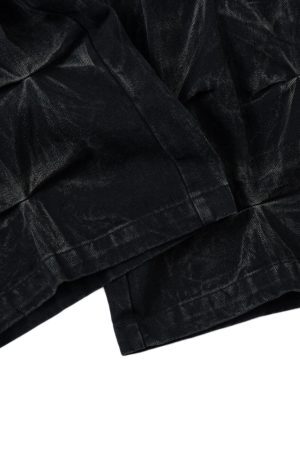 Concert Outfit Heavy Washed Distressed Pleated Baggy Jeans