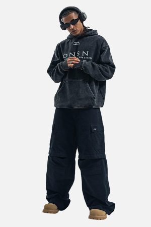 Concert Outfit Heavy Washed Print Fleece Hoodie