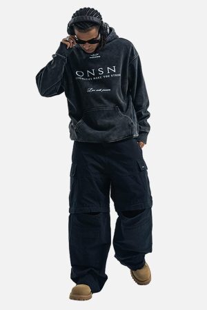 Concert Outfit Heavy Washed Print Fleece Hoodie