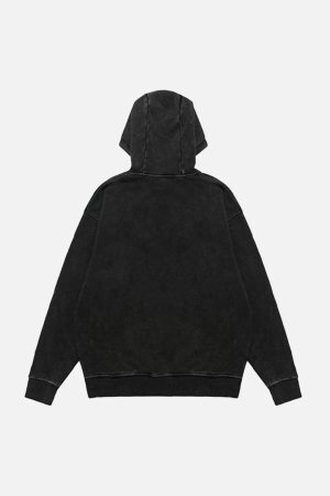 Concert Outfit Heavy Washed Print Fleece Hoodie