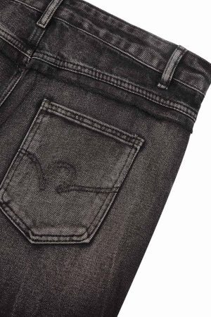 Concert Outfit Heavy Washed Ripped Plaid Stitching Hip-Hop Jeans