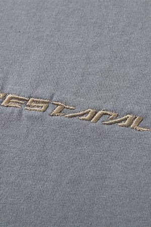 Concert Outfit Heavy Washed Street Metal Collar T-Shirt