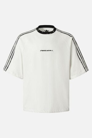 Concert Outfit Heavy Washed Street Metal Collar T-Shirt