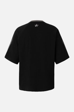 Concert Outfit Heavy Washed Street Metal Collar T-Shirt