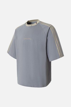 Concert Outfit Heavy Washed Street Metal Collar T-Shirt