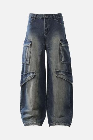 Concert Outfit Heavy Washed Workwear Baggy Barrel Jeans