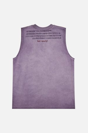 Concert Outfit Heavy Worker Washed And Broken Retro Font Vest