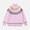 Concert Outfit High-Neck knitwear Diamond Weave Jacquard Sweater