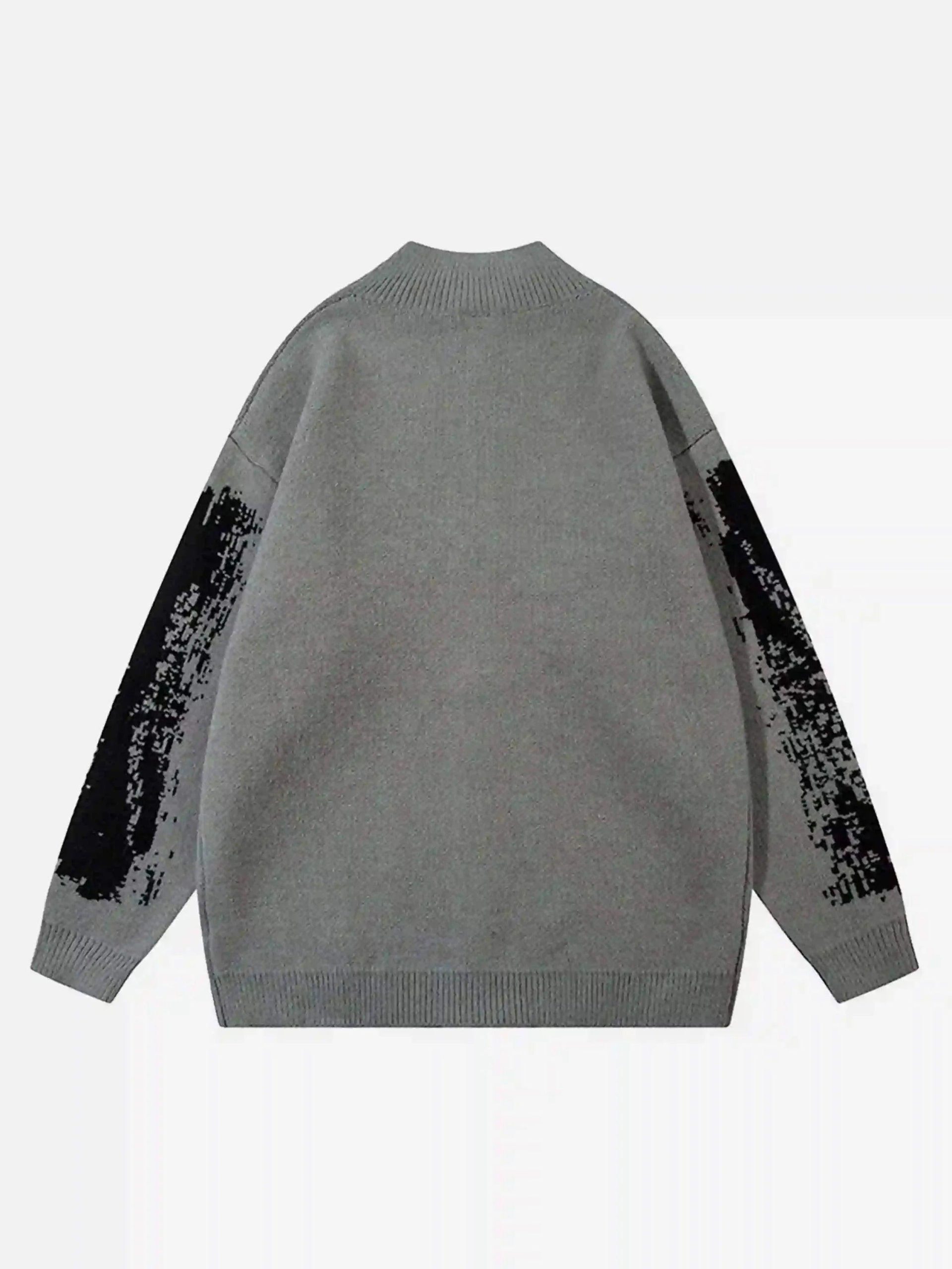 Concert Outfit High Street Abstract Pattern Zipper Stand Collar Cardigan Concert Outfit High Street Abstract Pattern Zipper Stand Collar Cardigan