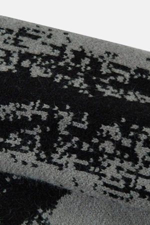 Concert Outfit High Street Abstract Pattern Zipper Stand Collar Cardigan