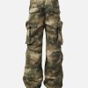 Concert Outfit High Street Badge Camouflage Multi-Pocket Pants