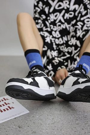 Concert Outfit High Street Black And White Board Casual Shoes