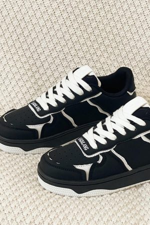 Concert Outfit High Street Black And White Board Casual Shoes