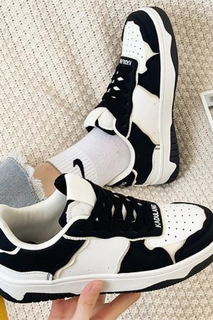 Concert Outfit High Street Black And White Board Casual Shoes