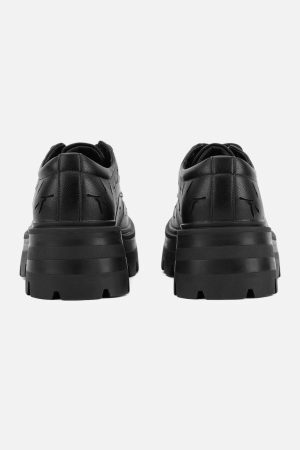 Concert Outfit High Street Crackle Leather Shoes