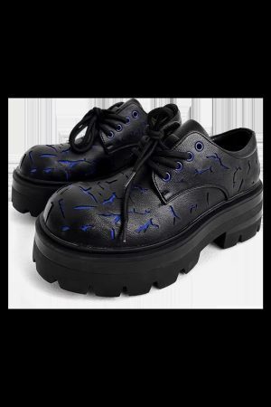 Concert Outfit High Street Crackle Leather Shoes