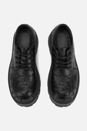 Concert Outfit High Street Crackle Leather Shoes