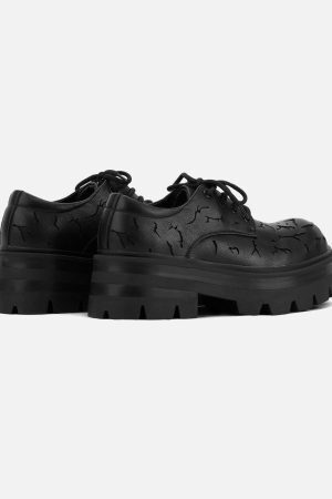 Concert Outfit High Street Crackle Leather Shoes