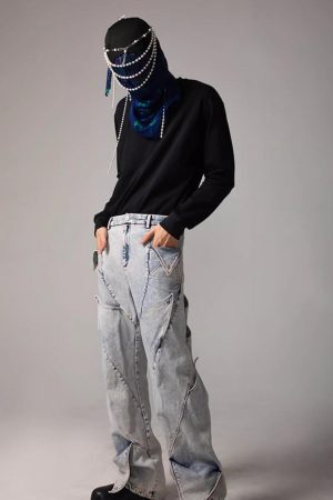 Concert Outfit High Street Deconstructed Washed Jeans