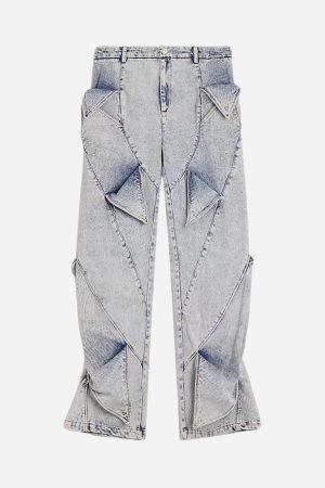 Concert Outfit High Street Deconstructed Washed Jeans