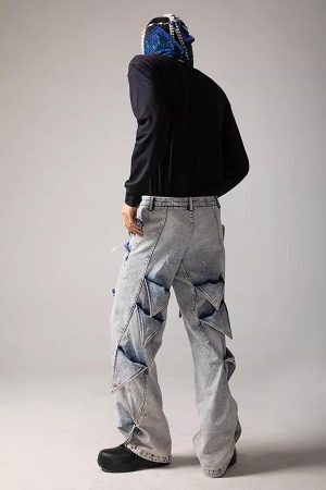 Concert Outfit High Street Deconstructed Washed Jeans