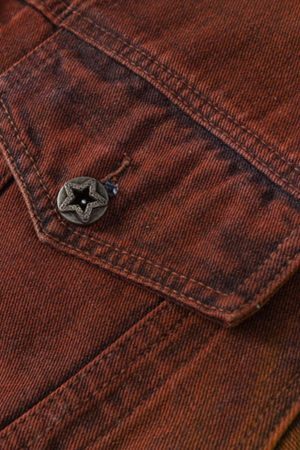 Concert Outfit High Street Distressed Spray-Painted Denim Jacket