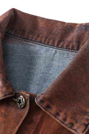 Concert Outfit High Street Distressed Spray-Painted Denim Jacket