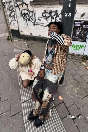 Concert Outfit High Street Distressed Washed Printed Jeans