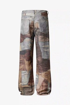Concert Outfit High Street Distressed Washed Printed Jeans