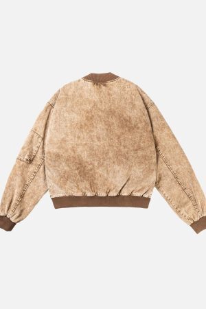 Concert Outfit High Street Distressed Washed Work Jacket