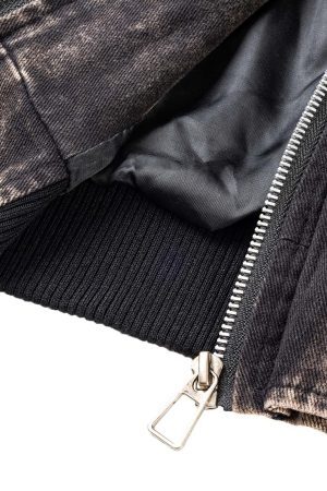 Concert Outfit High Street Distressed Washed Work Jacket