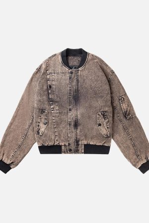 Concert Outfit High Street Distressed Washed Work Jacket