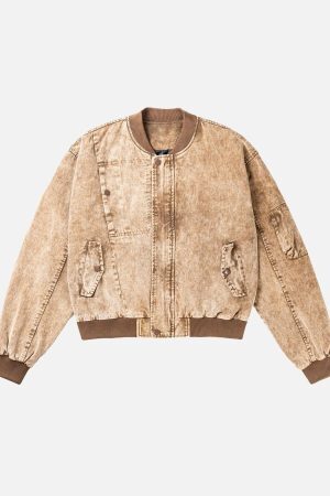 Concert Outfit High Street Distressed Washed Work Jacket