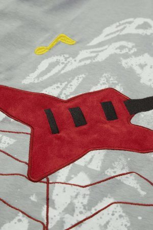 Concert Outfit High Street Embroidered Letters Creative Printed T-Shirt