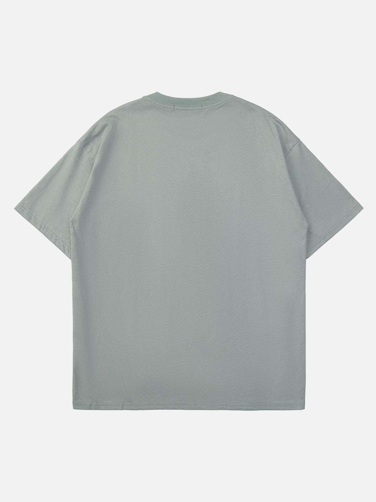 Concert Outfit High Street Embroidered Letters Creative Printed T-Shirt Concert Outfit High Street Embroidered Letters Creative Printed T-Shirt