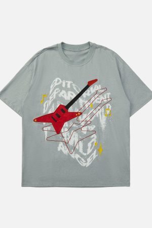 Concert Outfit High Street Embroidered Letters Creative Printed T-Shirt