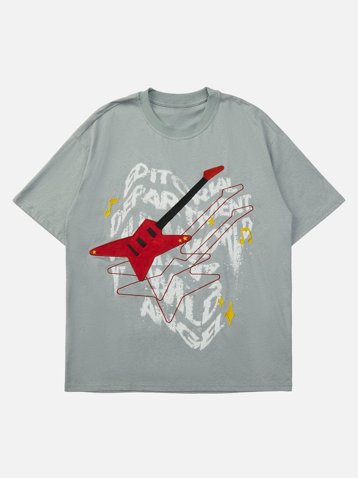 Concert Outfit High Street Embroidered Letters Creative Printed T-Shirt Concert Outfit High Street Embroidered Letters Creative Printed T-Shirt