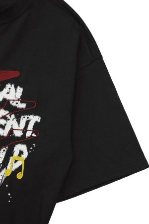 Concert Outfit High Street Embroidered Letters Creative Printed T-Shirt