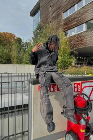 Concert Outfit High Street Embroidery Hip-Hop Jeans