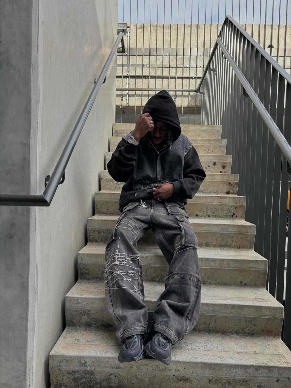 Concert Outfit High Street Embroidery Hip-Hop Jeans Concert Outfit High Street Embroidery Hip-Hop Jeans