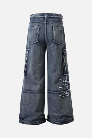 Concert Outfit High Street Embroidery Hip-Hop Jeans