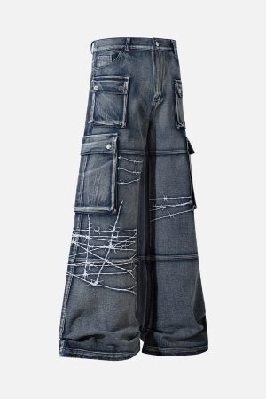 Concert Outfit High Street Embroidery Hip-Hop Jeans