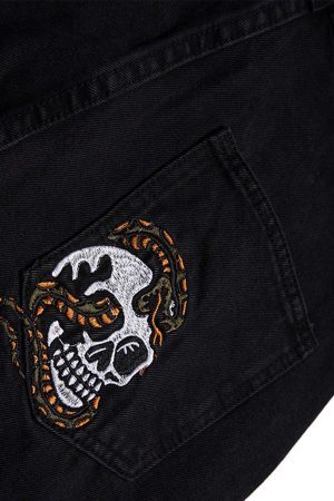 Concert Outfit High Street Embroidery Retro Jeans