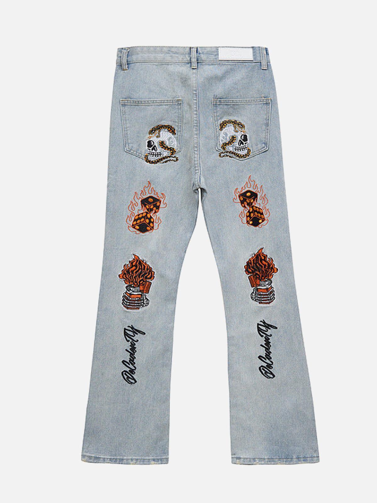 Concert Outfit High Street Embroidery Retro Jeans Concert Outfit High Street Embroidery Retro Jeans