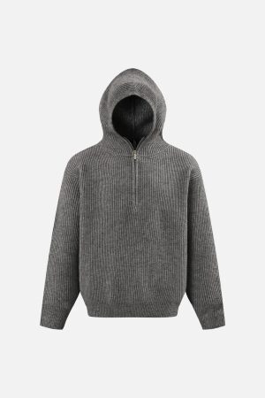 Concert Outfit High Street Half-Zipped Personality Sweater