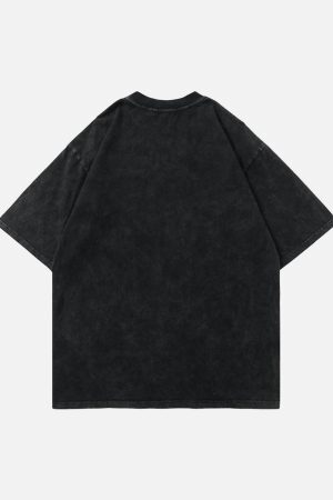 Concert Outfit High Street Heart-Print Dark T-Shirt