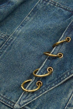 Concert Outfit High Street Heavy Duty Design Multi-Pocket Jeans