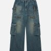 Concert Outfit High Street Heavy Duty Design Multi-Pocket Jeans